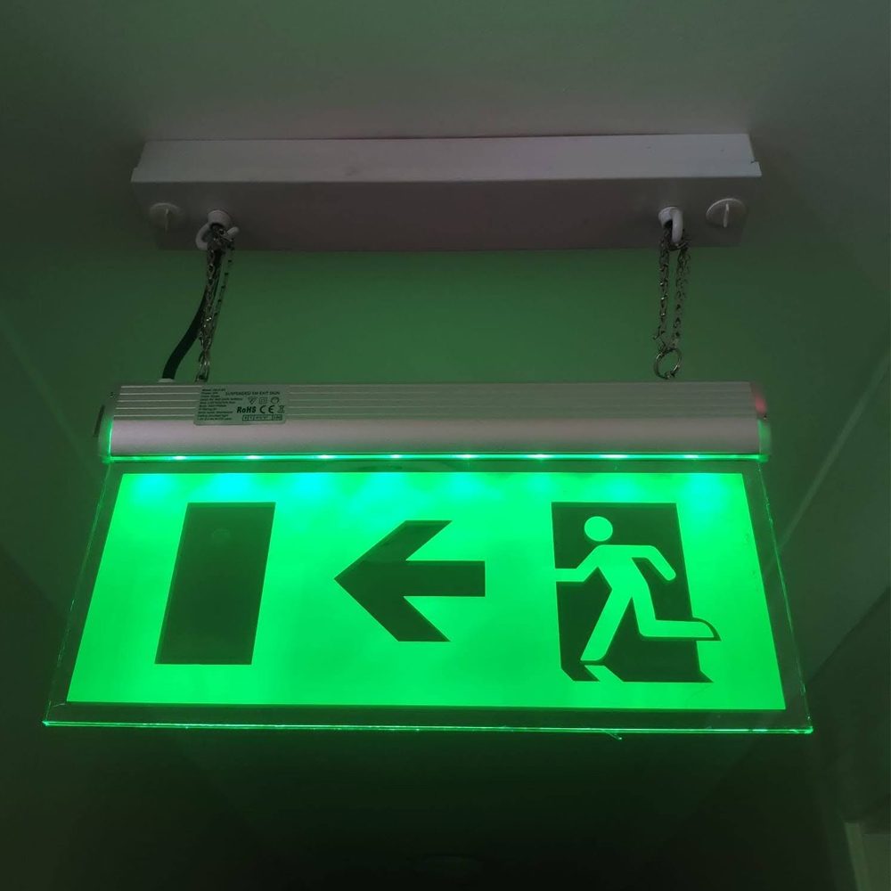 Illuminated fire exit sign